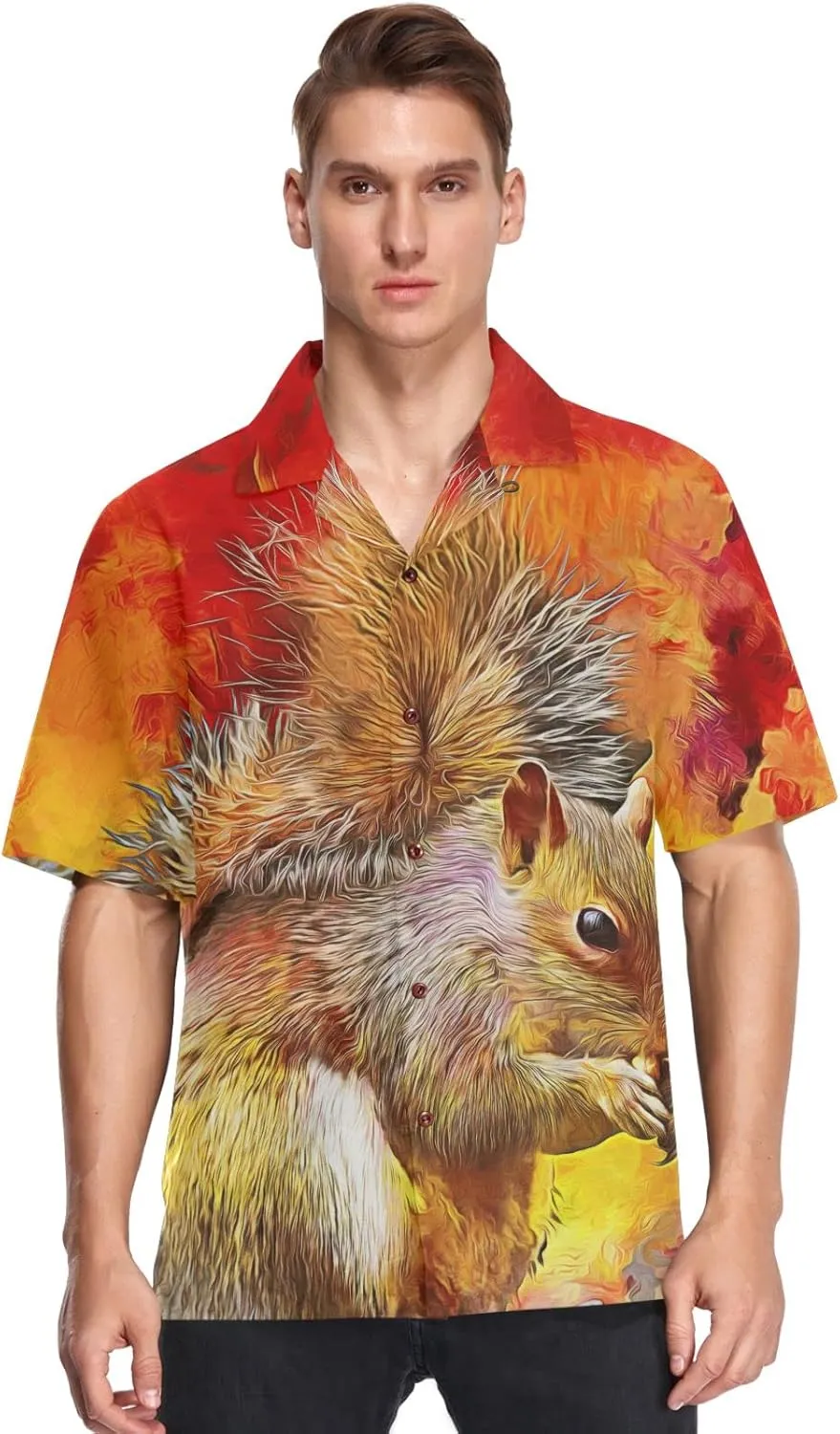 visesunny Novelty Mens Hawaiian Shirts Casual Tropical Short Sleeve Button Down Shirt Summer Beach Shirts S-XXXL