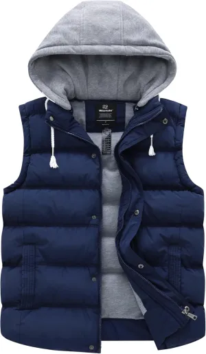 wantdo Women's Quilted Puffer Vest Thicken Warm Winter Coat with Removable Hood