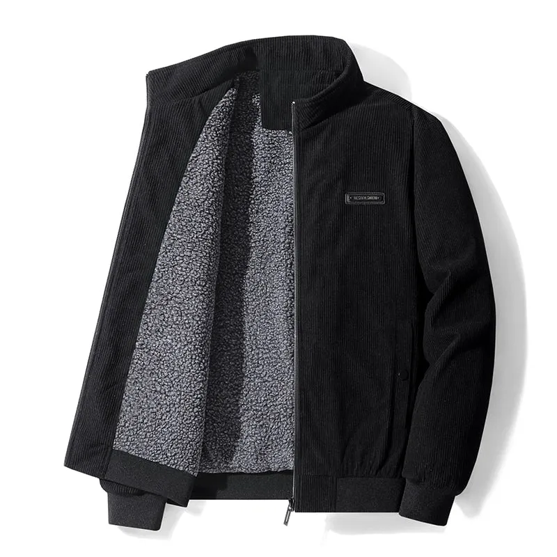 West Louis Designer Winter Warm Corduroy Fleece Jacket