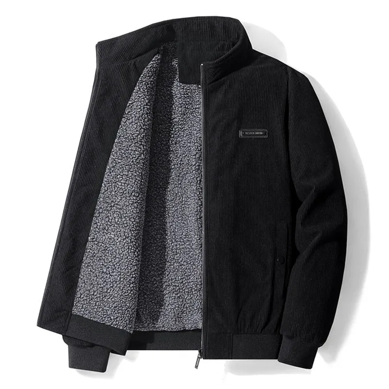 West Louis Designer Winter Warm Corduroy Fleece Jacket