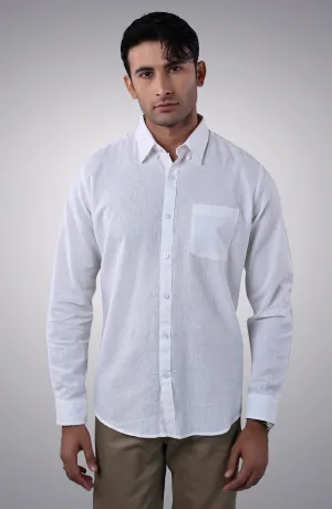 White Cotton Linen Shirt