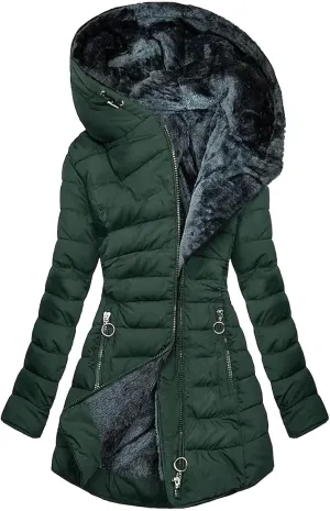 Winter Coats for Women 2024 Trendy Warm Sherpa Lined Fuzzy Fleece Jacket Zip Up Thickened Parka Coat With Plus Size