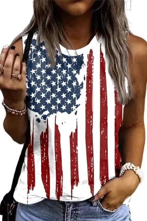 Women 4th of July Patriotic Tank Tops USA Flag American Independence Day Shirts Memorial Day Tops BBQ Tee
