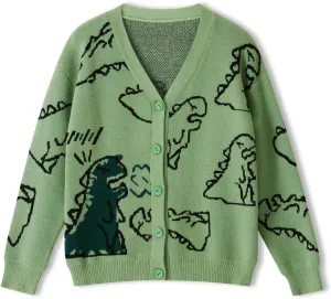 Women Dinosaur Print Knit Sweater Aesthetic Harajuku Oversized Pullover E Girl Streetwear Preppy Sweater