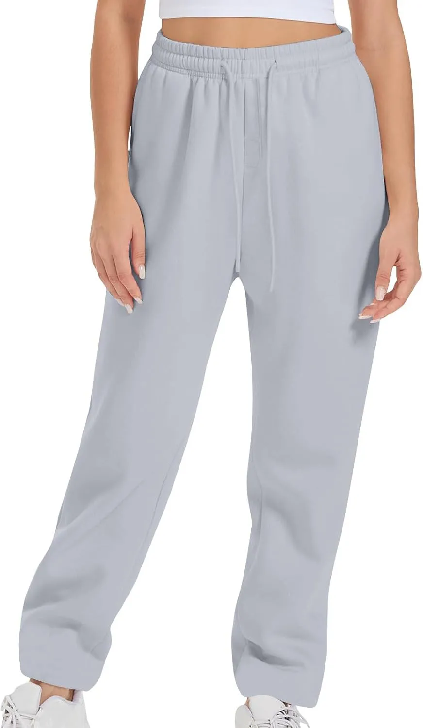 Women Drawstring Sweatpants Elastic Waist Sweatpant Plus Thick Trousers Solid Workout Pants Multi Pockets Fall Pant