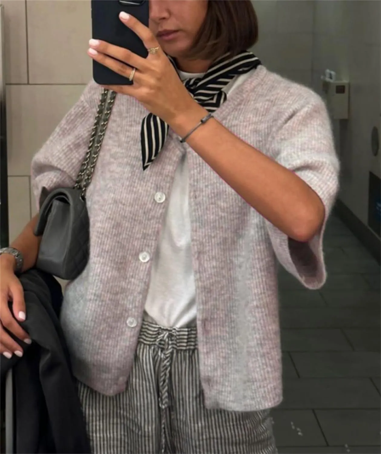 Women Knitted Crop Cardigan Sweater Short Sleeve Button Down Ribbed Knit Crop Top Blouse Y2k Pullover Tee Tops