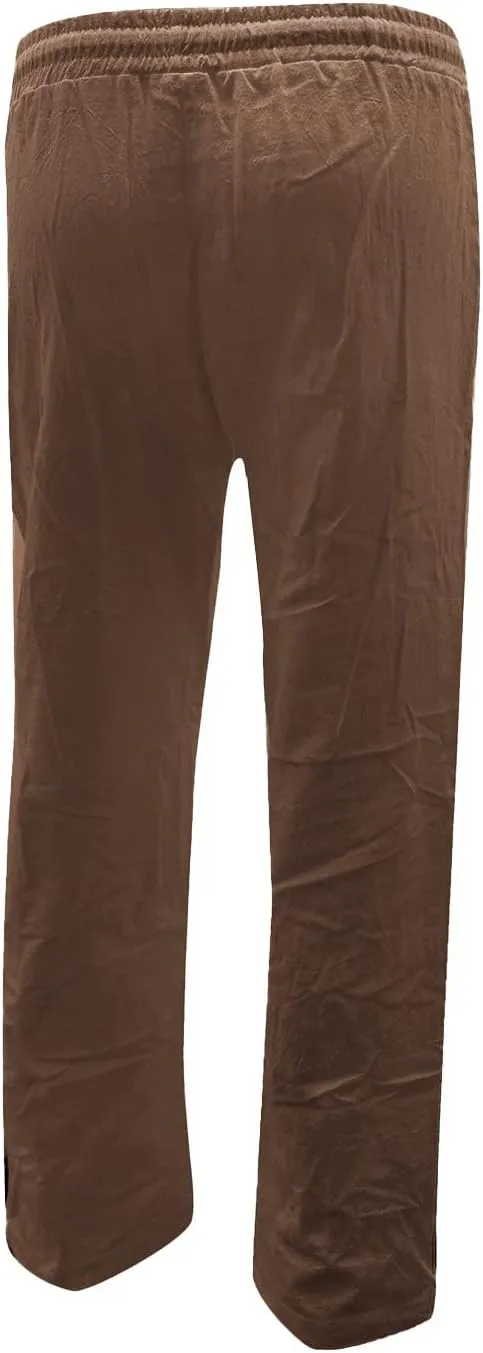 Women Linen Blend Summer Drawstring Palazzo Lounge Pants Low Waist Ankle Length Plus Size Pant Trousers Trendy