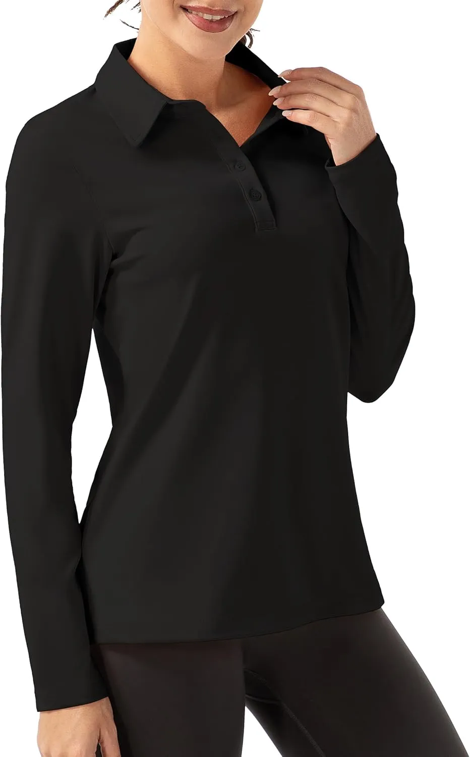 Women Long Sleeve Polo Shirt Golf Sport Top Athletic Sportswear Tennis Activewear