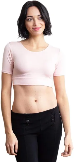 Women Tank Top Boyfriend Tee HALFTEE Half Sleeve Layering Crop Undershirt for Women & Teens XS-3X