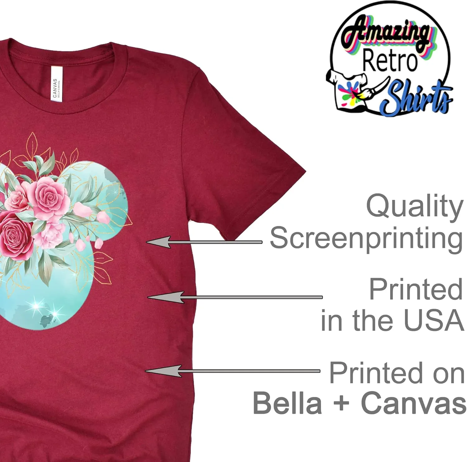 Women Teen Mickey Ears Pink Flowers with Gold Leaves Shirt Floral Adult Ladies Boho Character Tshirt