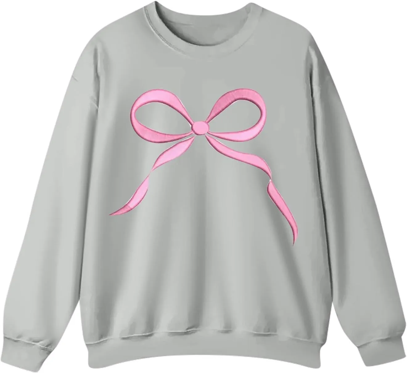 Womens Casual Bow Sweatshirts Colorful Pastel Bows Graphic Tee Shirts Oversized Holiday Trendy Pullover Outfits