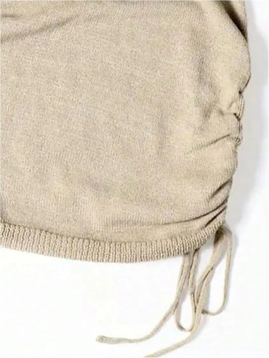 Women's Casual Short Cami Sweater Dress Sleeveless Drawstring Side Knitted Mini Dress