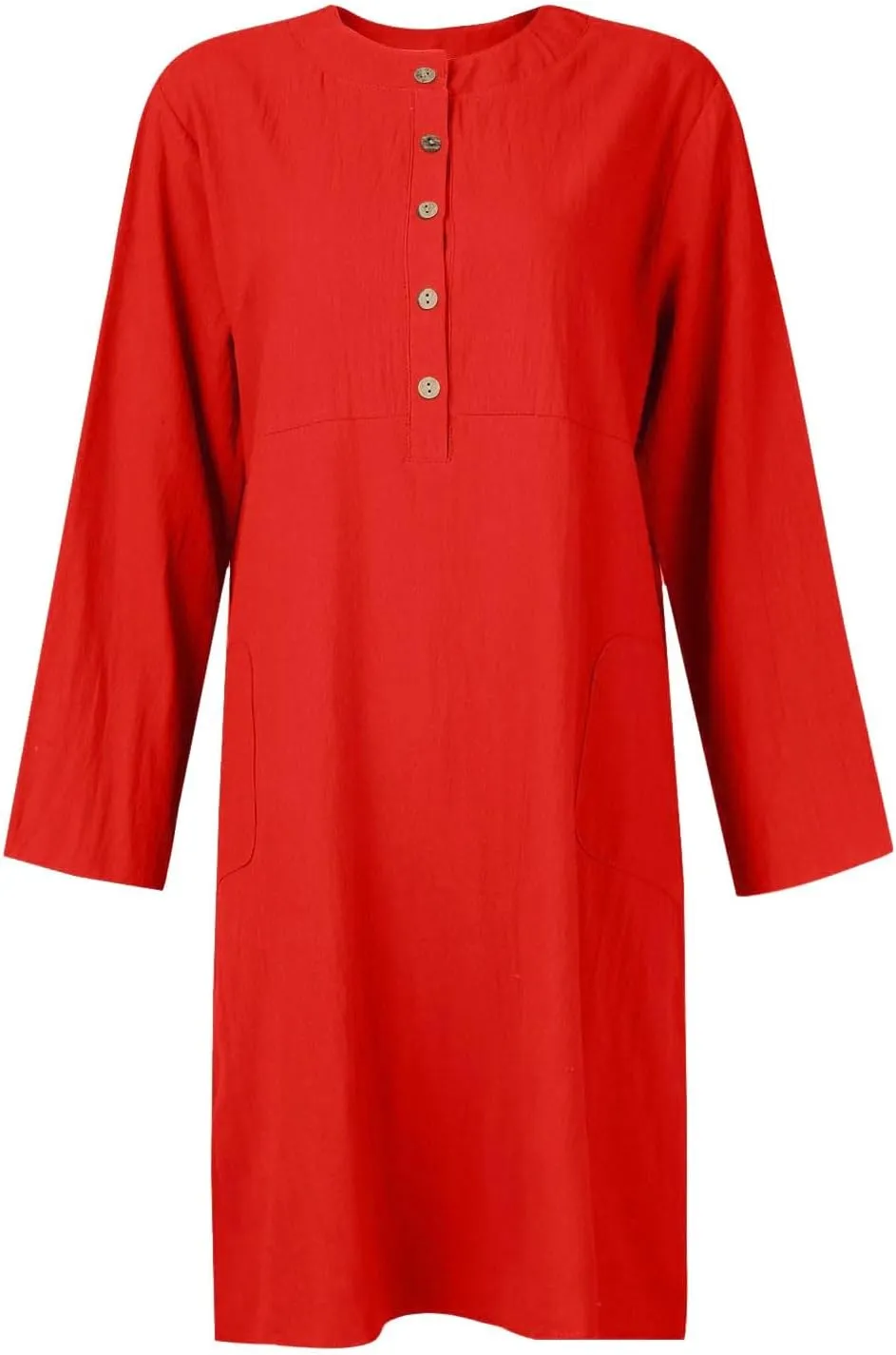 Women's Dresses Summer 2024 Dresses Casual Loose Solid Color Round Neck Short Sleeve Button Dresses, S-5XL