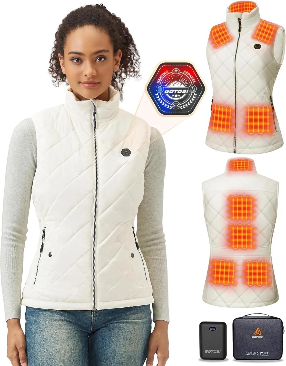 Women's Heated Vest with 16000mAh 7.4V Battery, Ergonomics Heating System, Smart Temp Control, Heated Vest for Women