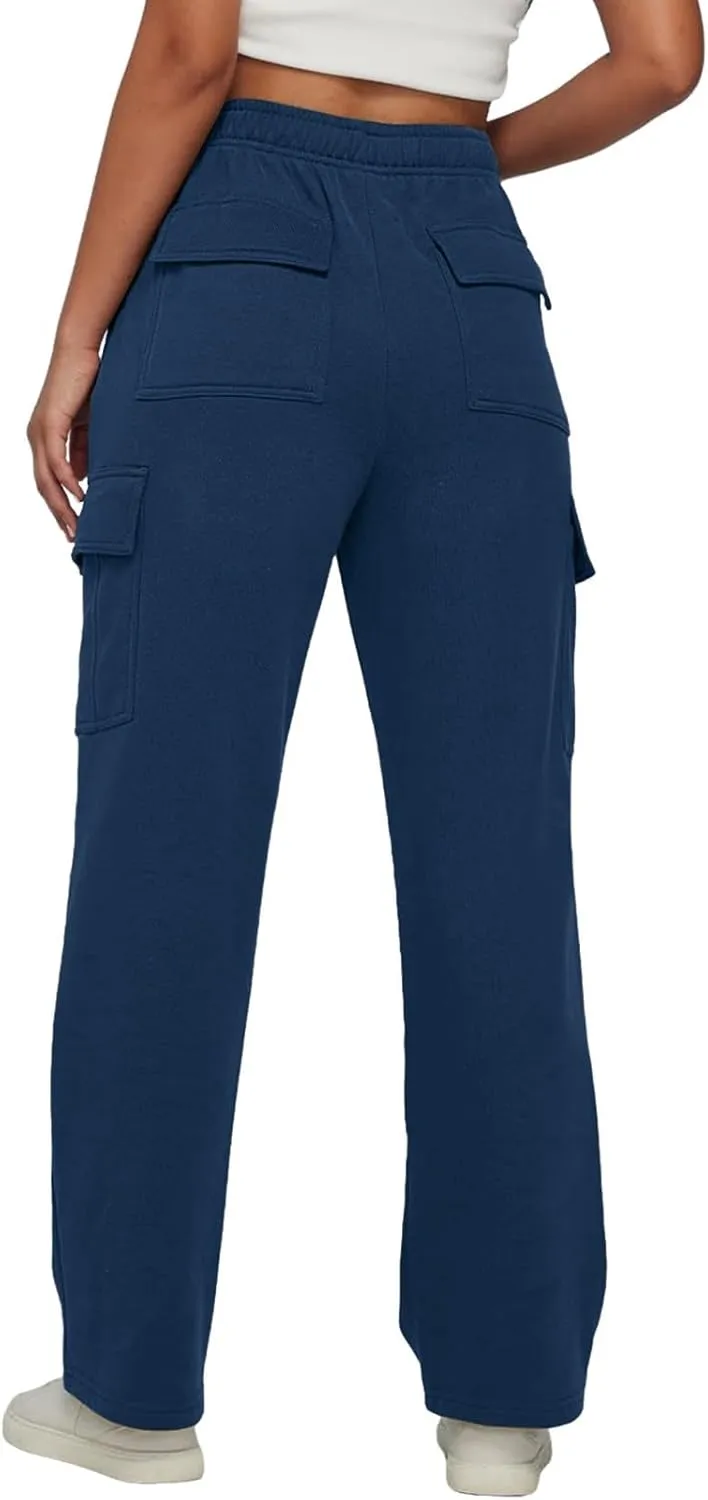 Women's Linen Blend Summer Casual Loose Pants Elastic Waisted Baggy Stretchy Loose Fit Trouser Trendy