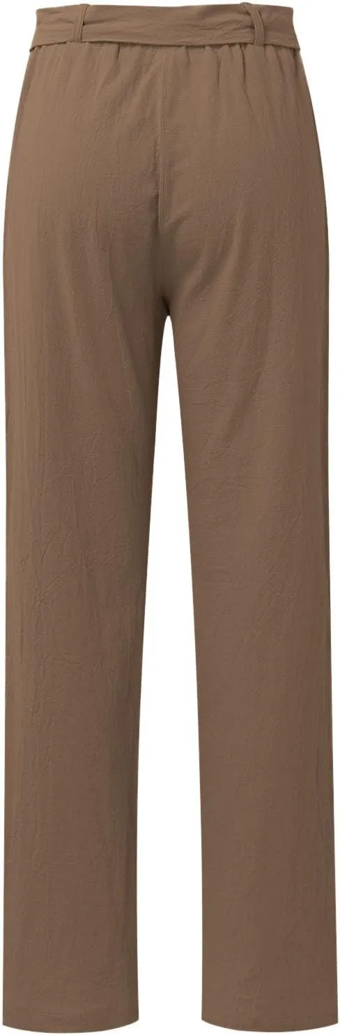 Womens Linen Summer Boho Palazzo Pants Low Waist Ankle Length Slim-Fit Pant Trousers Business Work