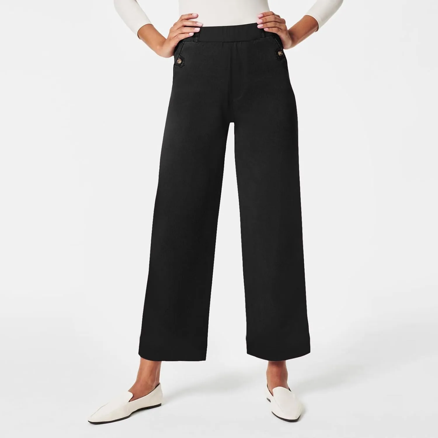 Womens Linen Summer Y2K Streetwear Palazzo Pants Elastic Waist Wide Leg Plus Size Trousers Travel