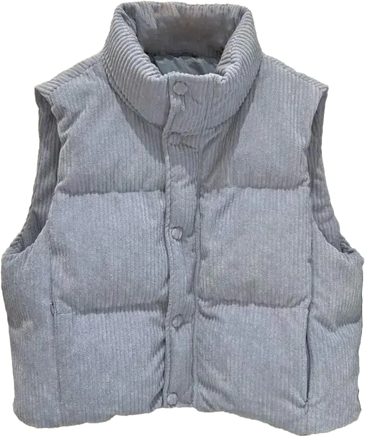Women's Padded Cotton Vests - Solid Color Lightweight Warm Coat Down Jacket