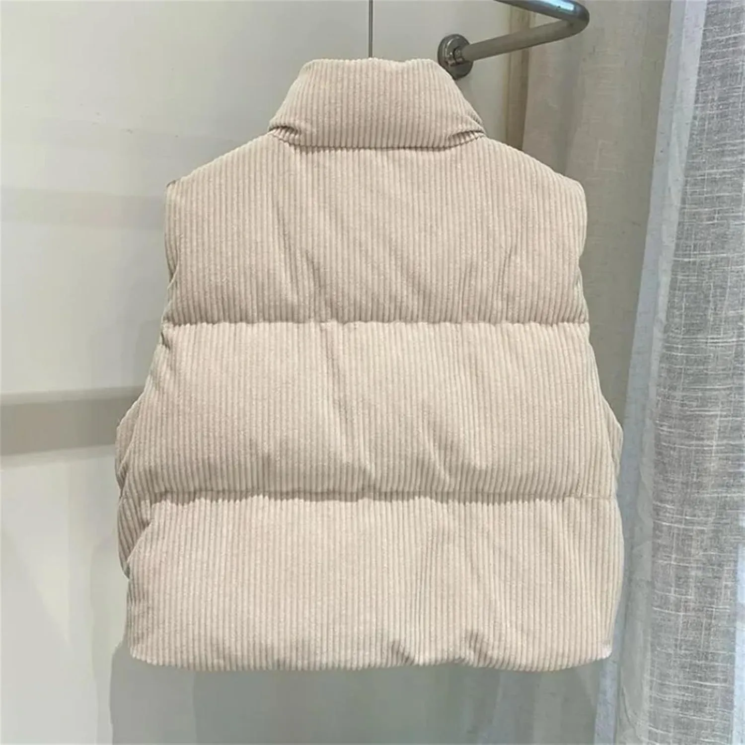 Women's Padded Cotton Vests - Solid Color Lightweight Warm Coat Down Jacket