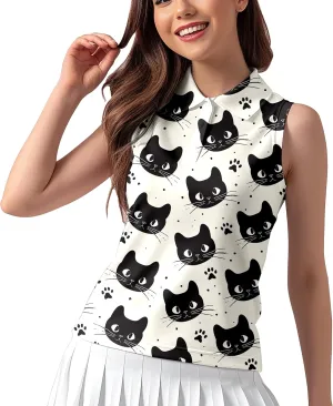 Women's Sleeveless Golf Shirts Funny Golf Shirts for Women Outfits Womens Golf Apparel Suitable for Yoga Tennis