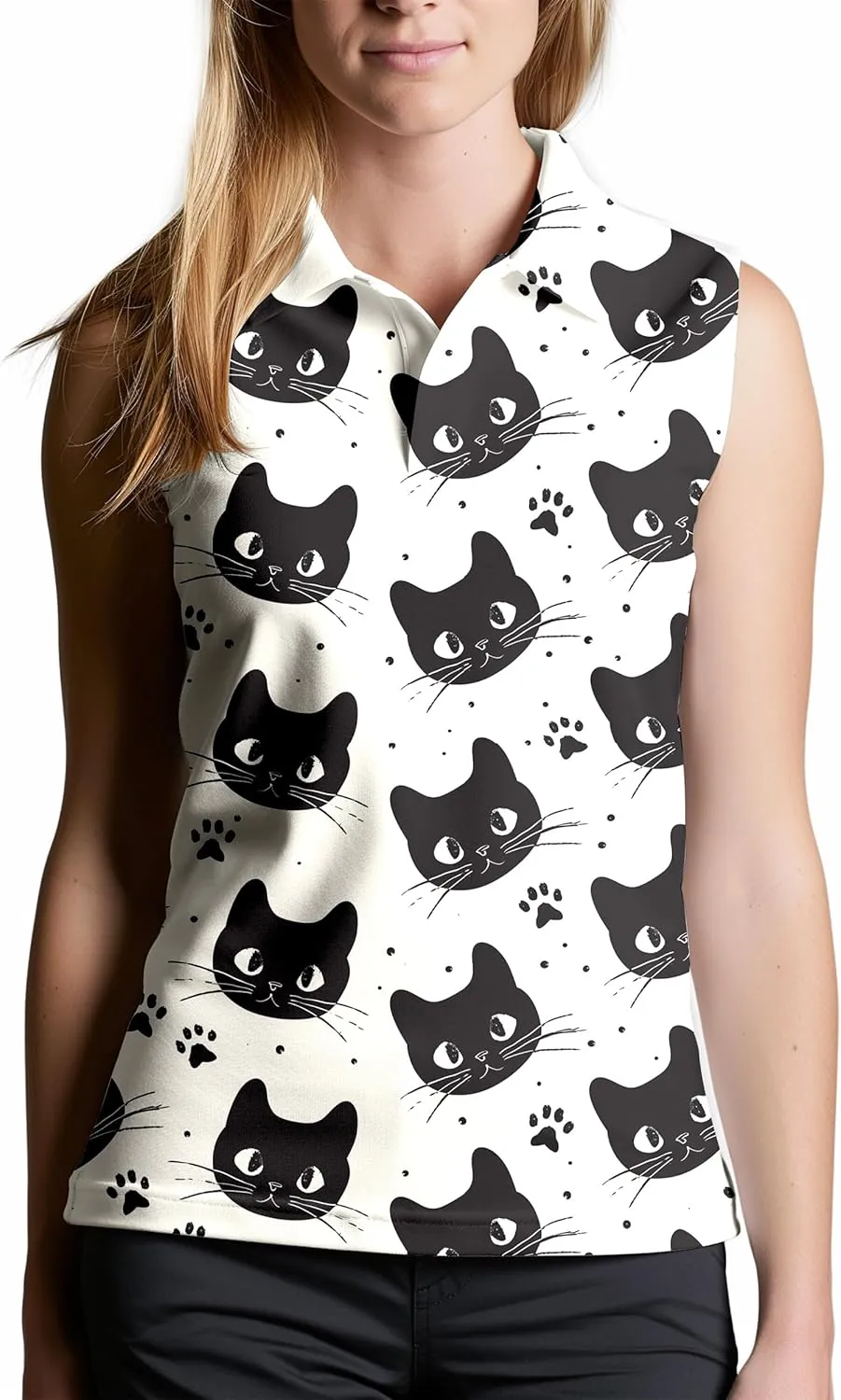 Women's Sleeveless Golf Shirts Funny Golf Shirts for Women Outfits Womens Golf Apparel Suitable for Yoga Tennis