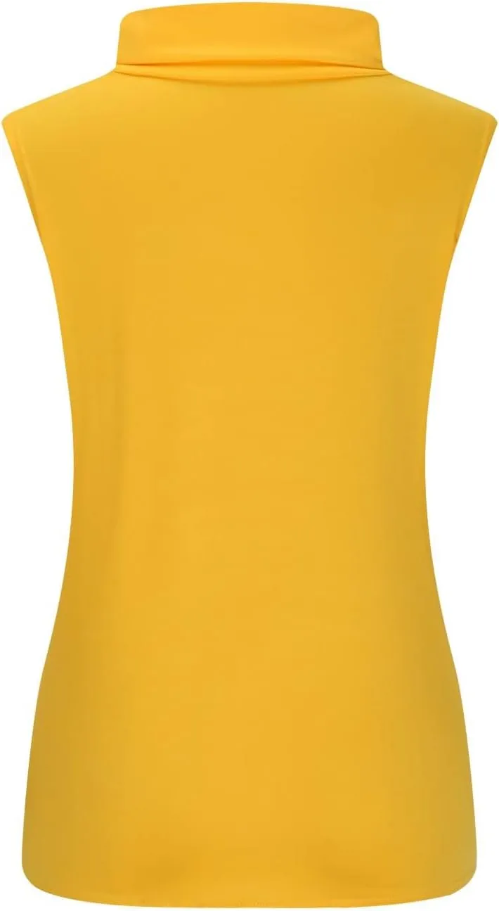 Womens Sleeveless Turtleneck Tops Plus Size Mock High Neck Tank Tops 2025 Slim Fitted Undershirt Basic Layer Tee