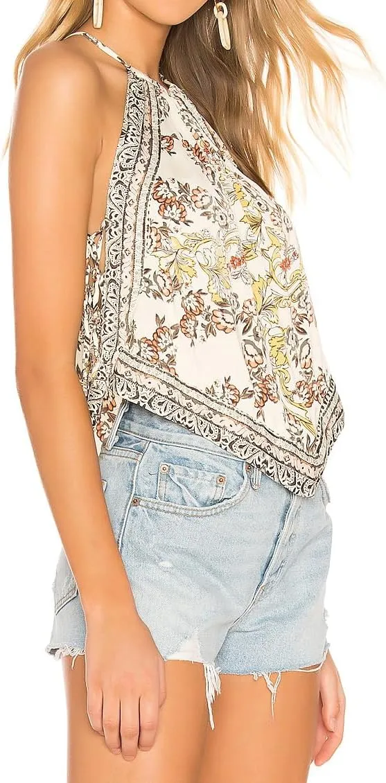 Womens Slim Fit Camisole Tank Top Vest Y2k Graphic Floral Print Summer Sleeveless Going Out Aesthetic Cami Shirts Crop Tops