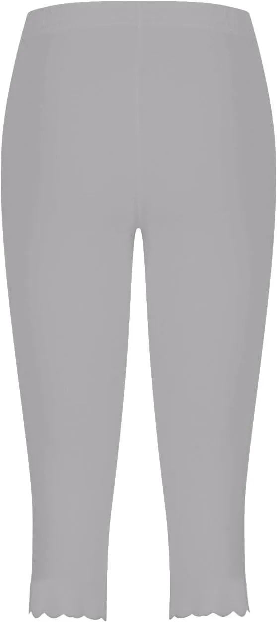 Womens Summer Casual Capri Pants Elastic High Waist Cropped Trousers Slim Fit Straight Leg Joggers Workout Yoga
