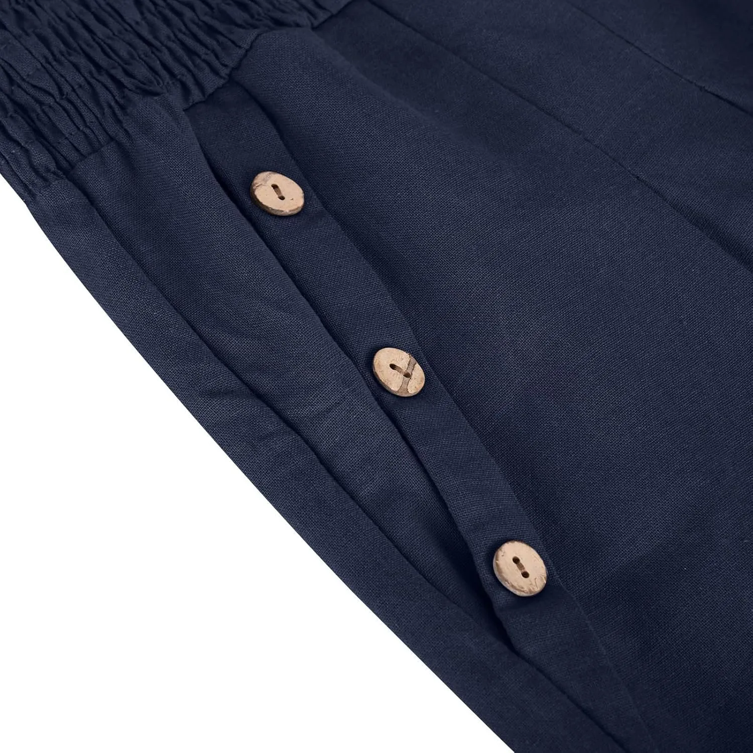 Women's Summer High Waisted Cotton Linen Pants with Pockets Wide Leg Long Lounge Palazzo Pants Loose Flowy Trousers