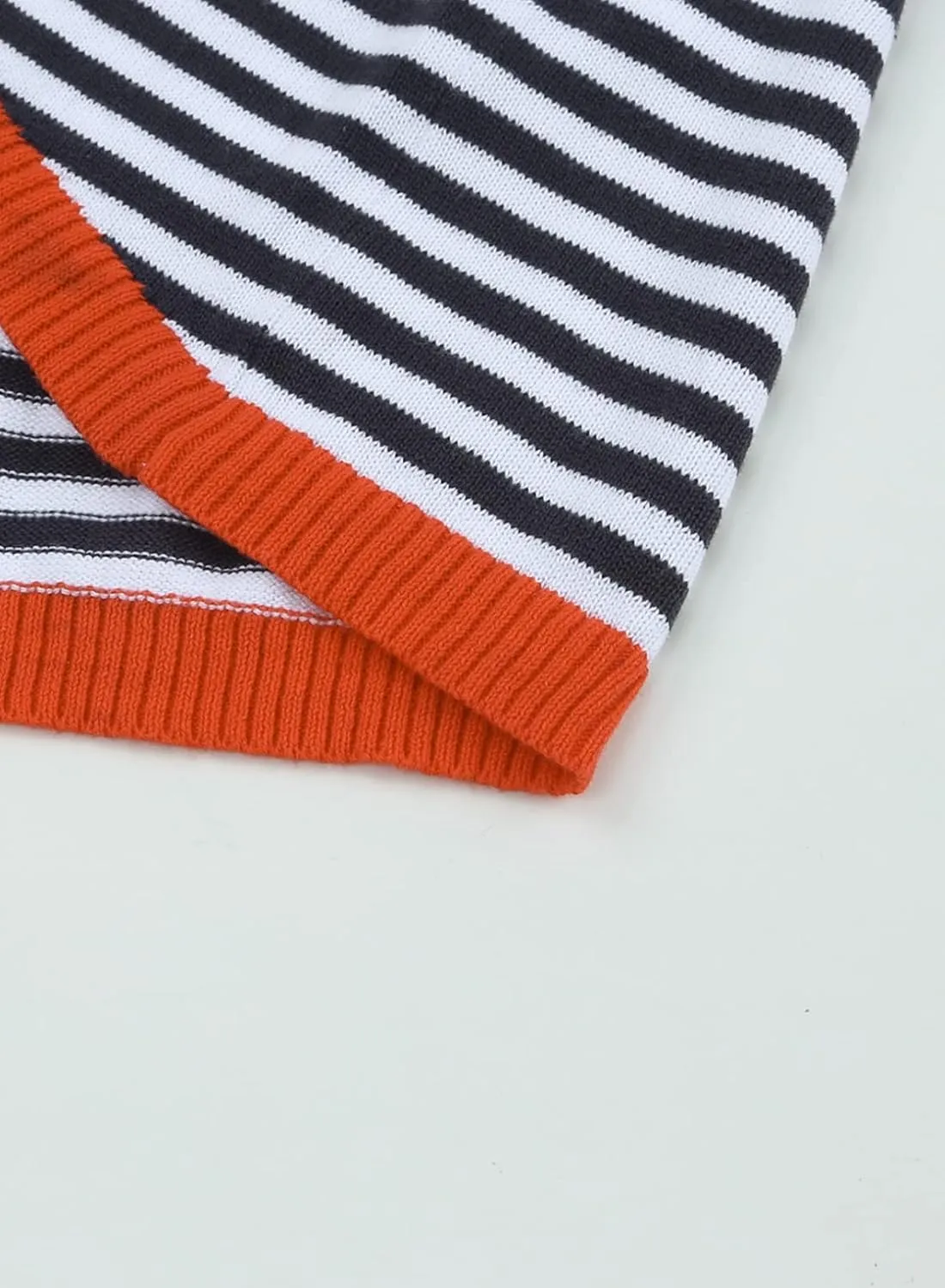 Womens Sweaters Casual Crewneck Short Sleeve Striped Color Block Knitted Cotton Trendy Pullover Sweater Tops