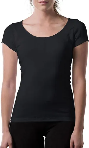 Women's Sweatproof Undershirt | Cotton Scoop Neck | Original Fit | with Sweat Pads