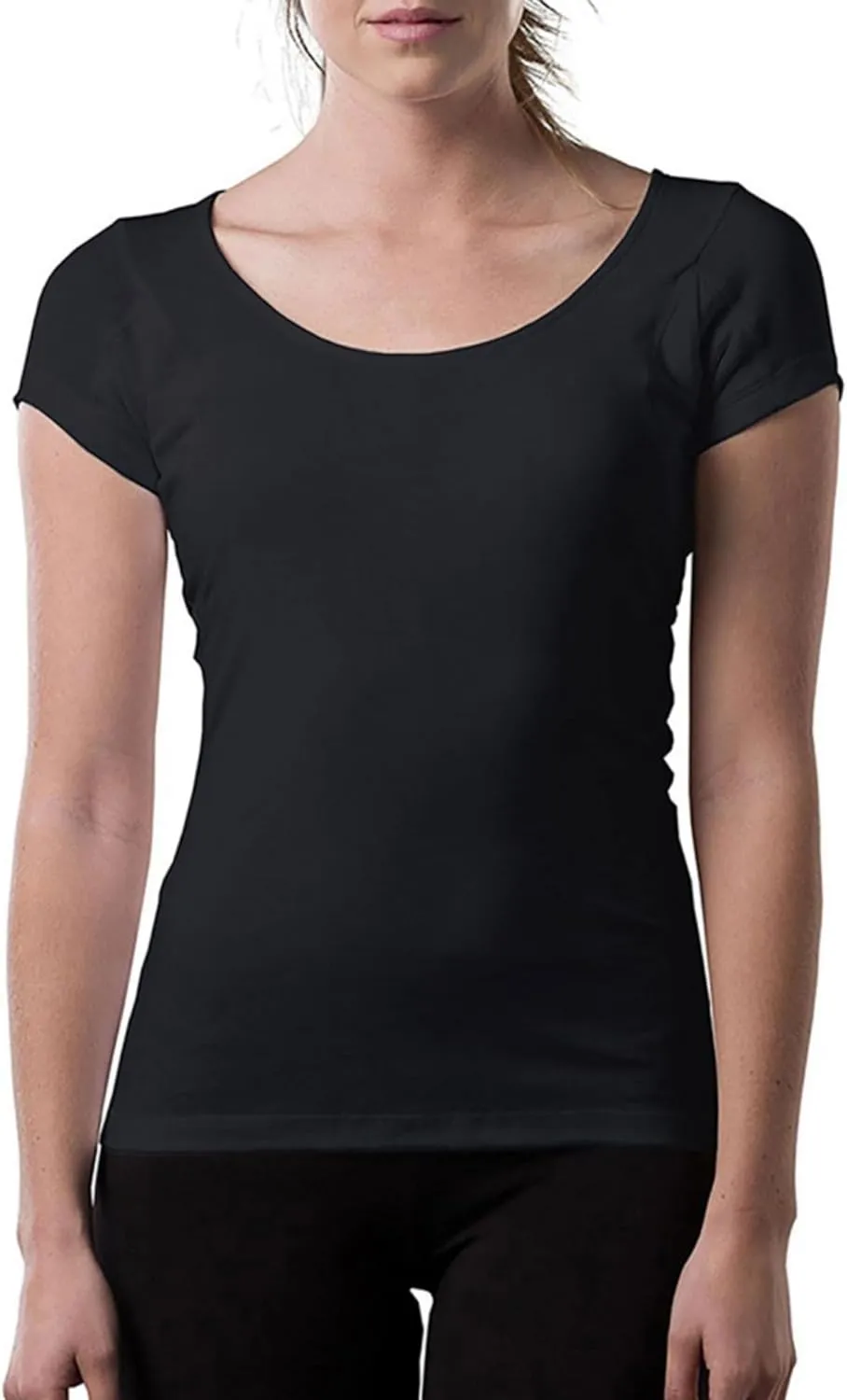 Women's Sweatproof Undershirt | Cotton Scoop Neck | Original Fit | with Sweat Pads