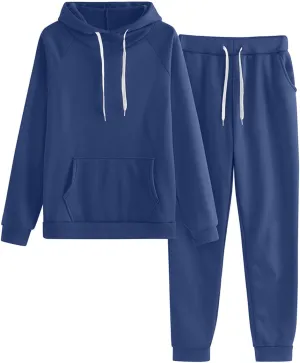 Women's Two Piece Tracksuit Long Sleeve Crewneck Vintage Button Down Sweatshirt with Jogger Pants 2