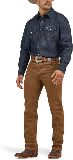 Wrangler Men's Premium Performance Advanced Comfort Cowboy Cut Long Sleeve Spread Collar Solid Shirt