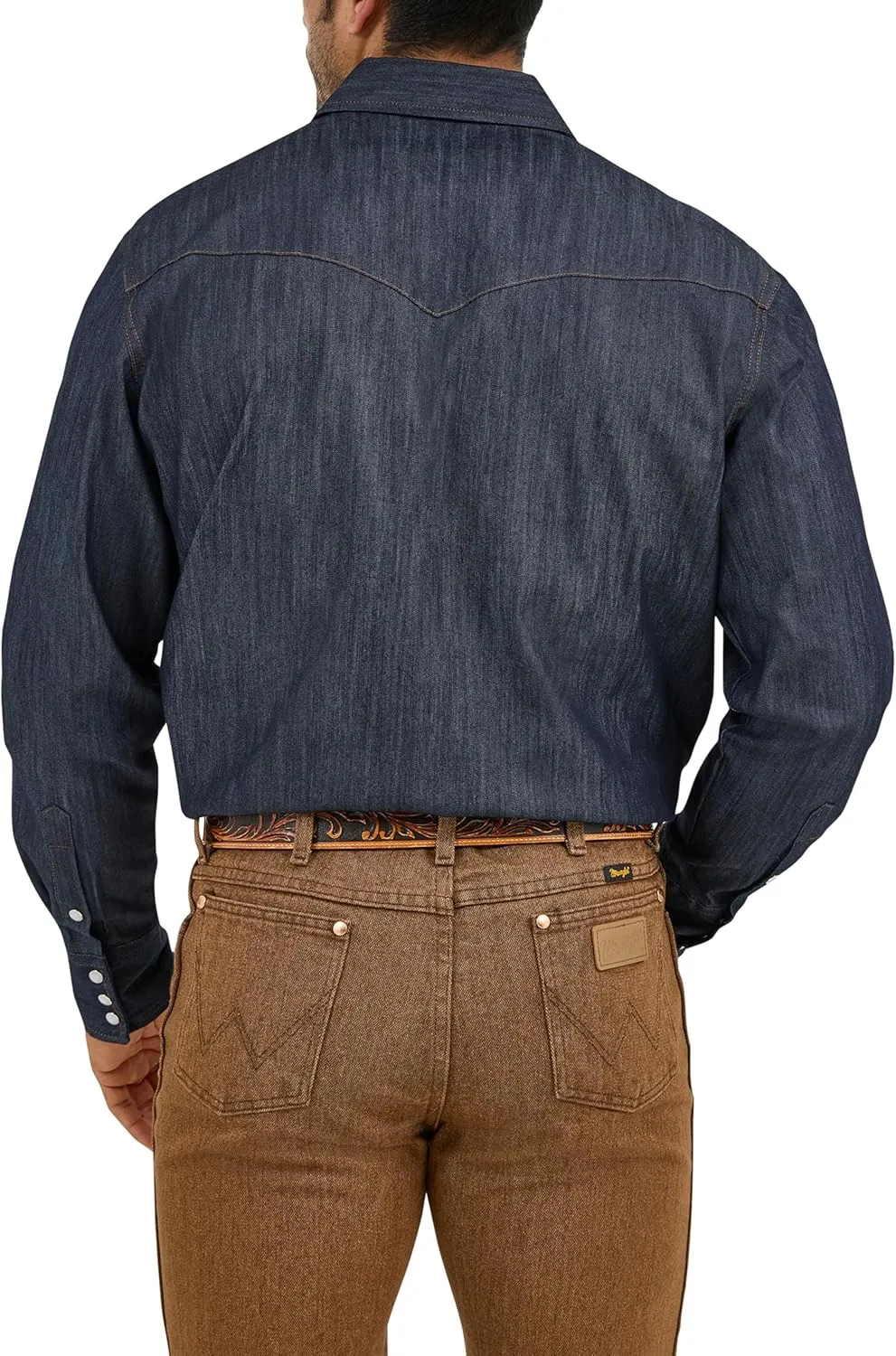 Wrangler Men's Premium Performance Advanced Comfort Cowboy Cut Long Sleeve Spread Collar Solid Shirt