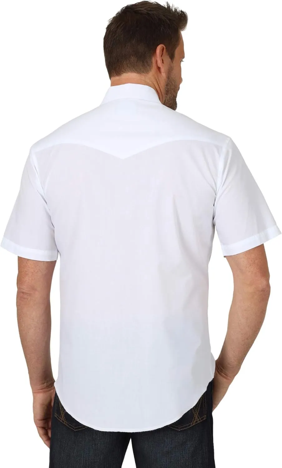 Wrangler Men's Sport Western Basic Two Pocket Short Sleeve Snap Shirt