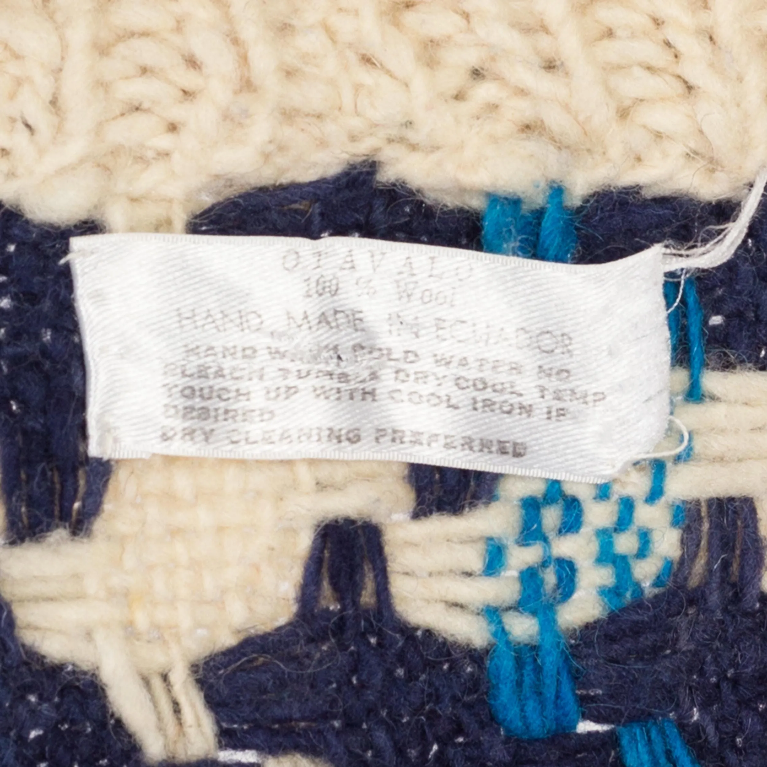 XL 80s Ecuadorian Geometric Chunky Knit Sweater