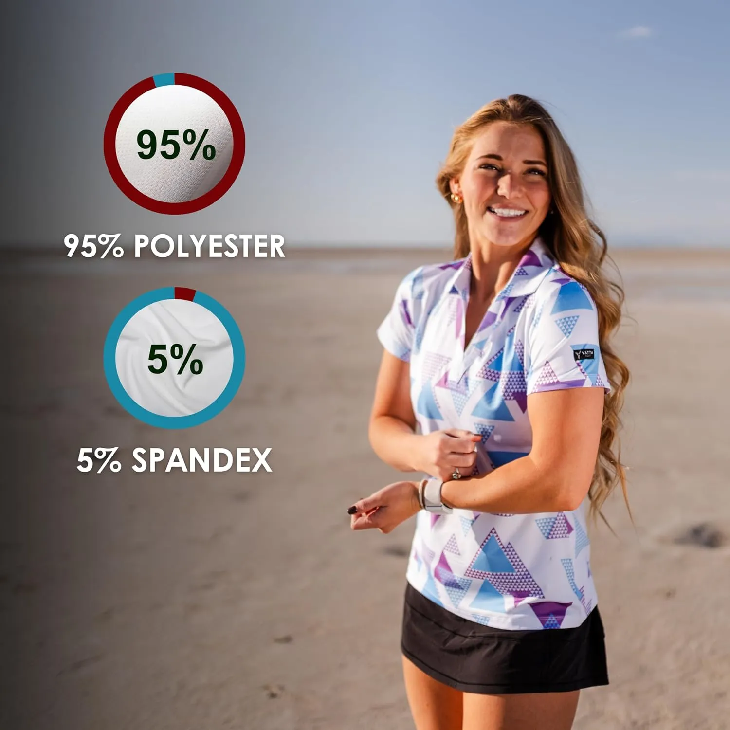 YATTA GOLF Premium Golf Polo Shirts for Women - Lightweight, Quick Dry, Wrinkle Resistant & Moisture Wicking Polo