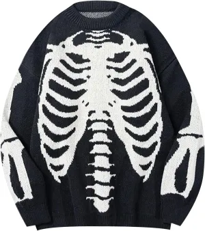 Yimoon Men Sweaters Oversized Graphic Casual Cable Knitted Jumper Pullover Cute Unisex Crewneck Retro Couple Tops
