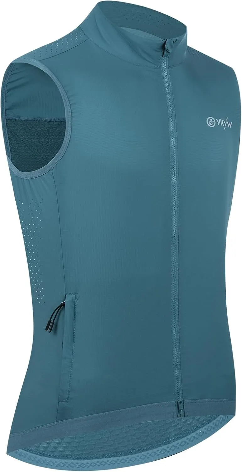 YKYWBIKE Cycling Vest for Men,Micro Softshell Windproof Bike Vest,Water Resistance Sleeveless Cycling Windbreaker