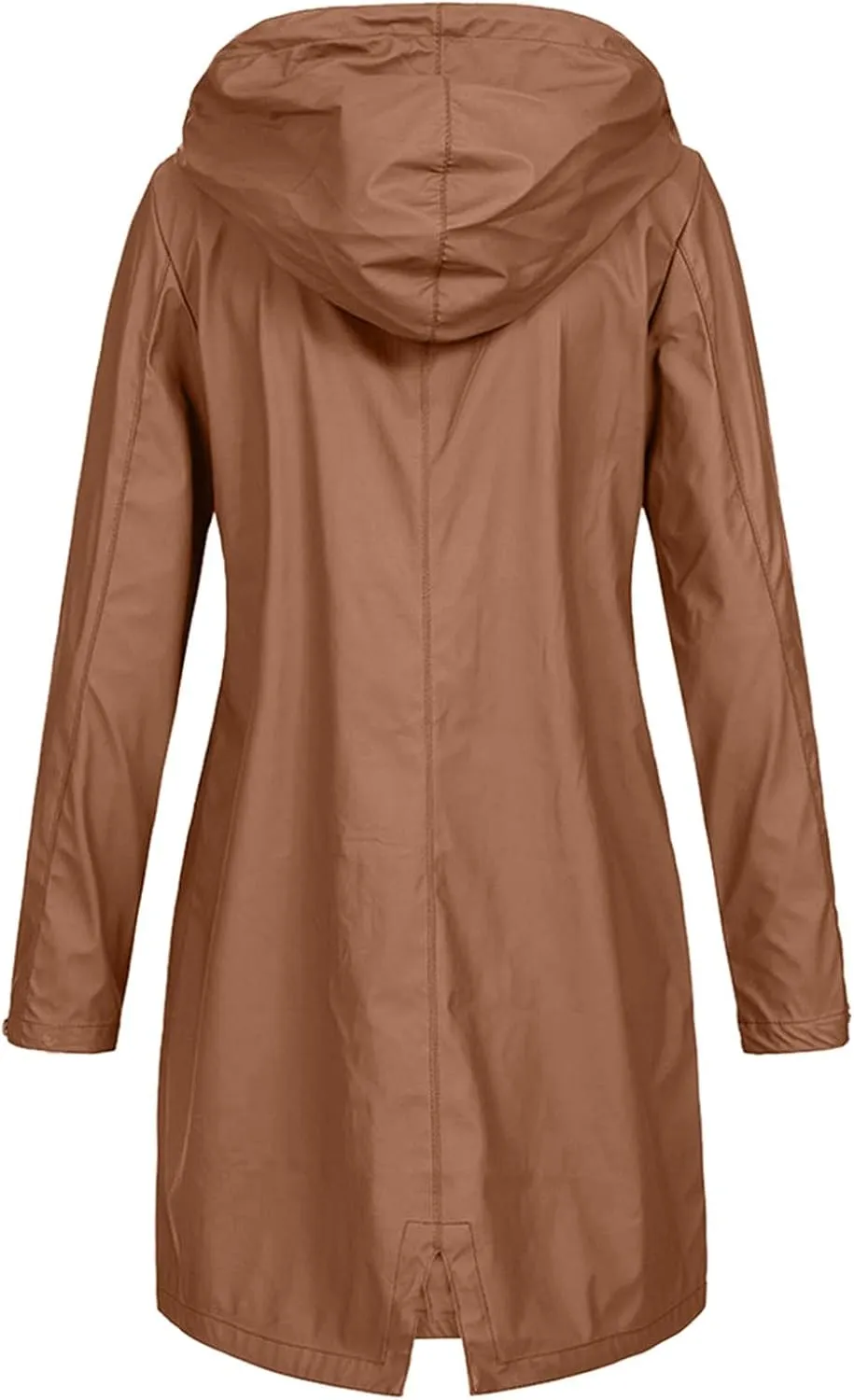 ZYXTIM Women's Oversize Raincoat Waterproof Lightweight Hooded Rain Jacket Loose Warm Winderbreaker Rain Slicker Trench Coat
